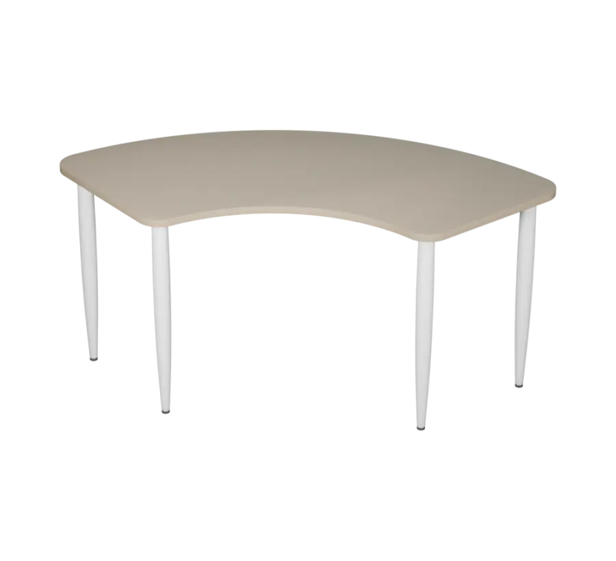 PLAYFORM 228 modulární hravé stoly, výška 750 mm, kovová podnož bílá, deska 25 mm, saténově šedá